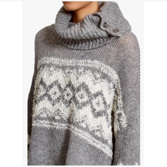NWOT Free People Fair Isle Wool Blend Sweater - Picture 2 of 10